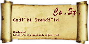 Csáki Szebáld névjegykártya